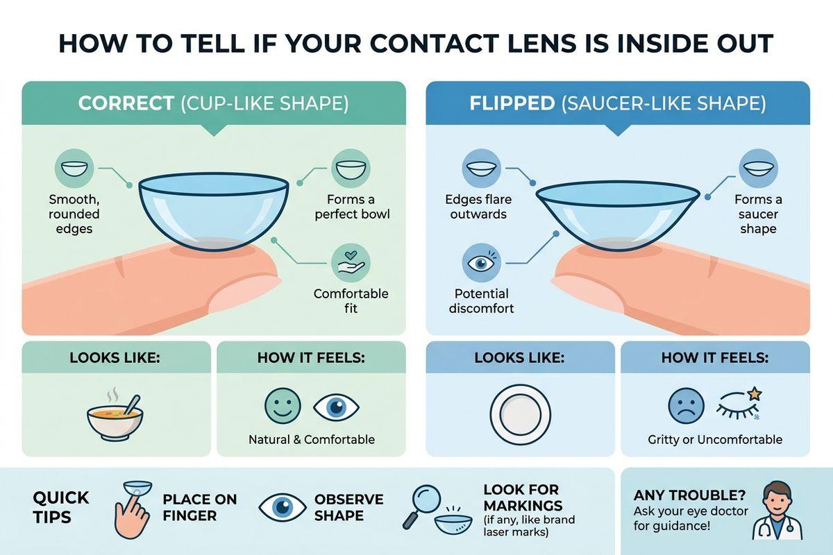 A diagram showing how a contact lens looks normally vs. inside out